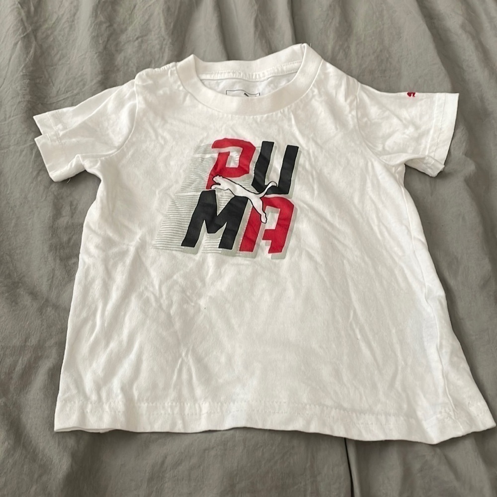 Puma Set Toddler White Red Blue T-Shirt and pants set 24m​​​​​​​​​​​